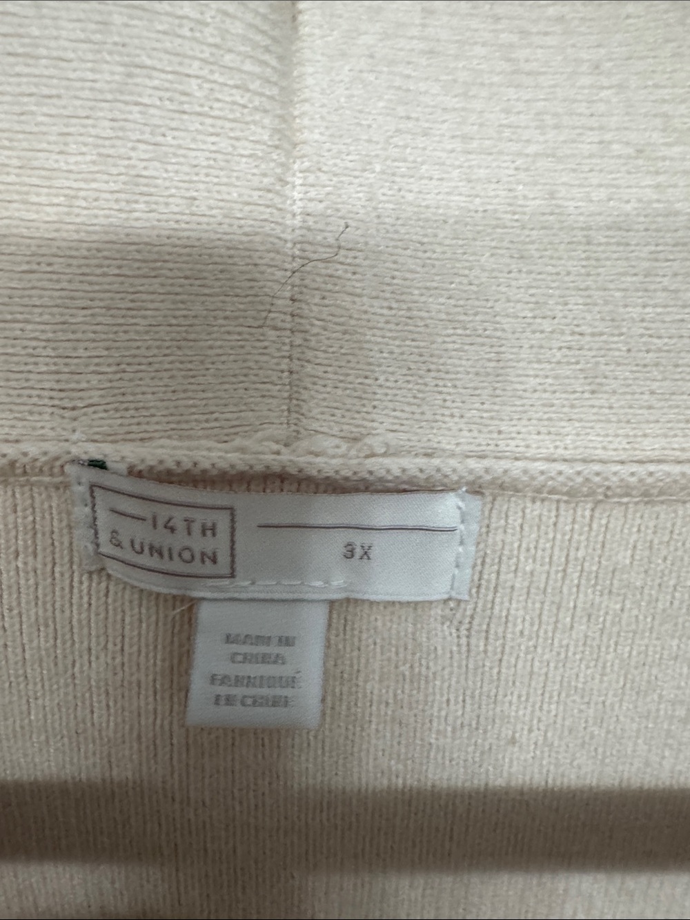 14th & Union Light Cream Open-Front Shawl Collar Cardigan Sweater - Picture 3 of 5